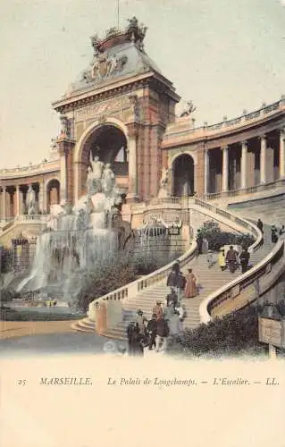 C074 Frankreich Marseille Le Palais de Longchamps Vintage Postkarte