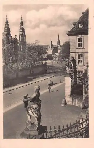 L213 Deutschland 1943 Barockstadt Fulda vom Schloss auf Dom Michael Kirche Postkarte