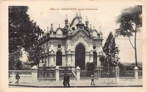 L248 Brasilien BELLO HORIZONTE, Igreja Protestante Vintage Postkarte