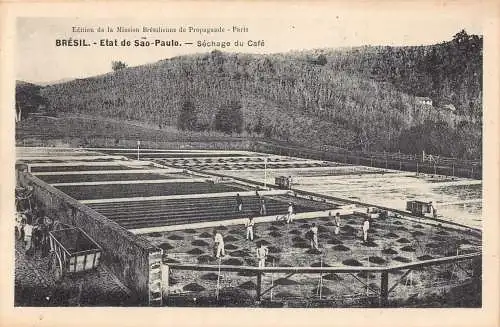 L248 Brasilien BRASIL. - Etat de Sao-Paulo. - Séchage du Café Vintage Postkarte