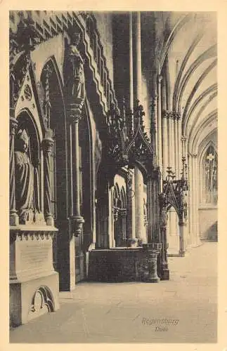 L218 Deutschland Regensburger Dom Innenraum Vintage Postkarte