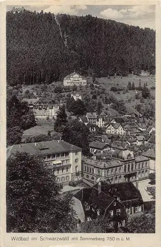 L219 Deutschland 1942 Wilbad im Schwarzwald mit Sommerberg 750m Vintage Postkarte