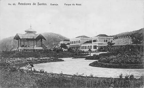 L248 Brasilien 1917 Arredores de Santos. Guaruja. Parque do Hotel. alte Postkarte