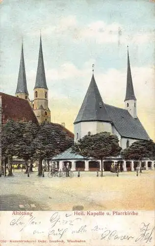 L219 Deutschland Altötting Hei Kapelle Pfarrkirche Fahrräder Oldtimer Postkarte