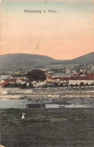 L218 Deutschland Miltenberg A Main Panoramablick Vintage Postkarte