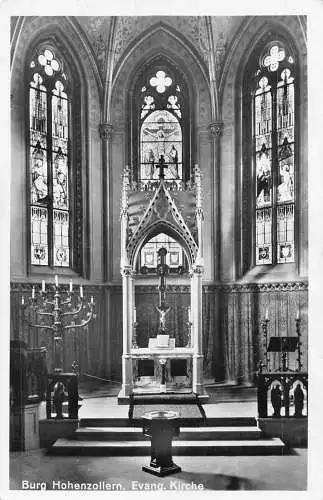 L218 Deutschland Burg Hohenzollern Evangelische Kirche Kirche RPPC Vintage Postkarte