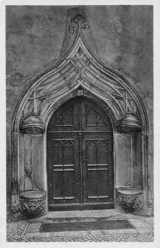 L218 Deutschland Lutherstadt Wittenberg Lutherhalle Katarinenportal Vintage Postkarte