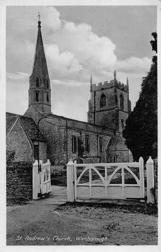 L231 England St Andrew's Church Wanborough Vintage Postkarte.
