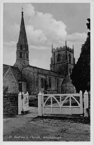 L231 England St Andrew's Church Wanborough Vintage Postkarte