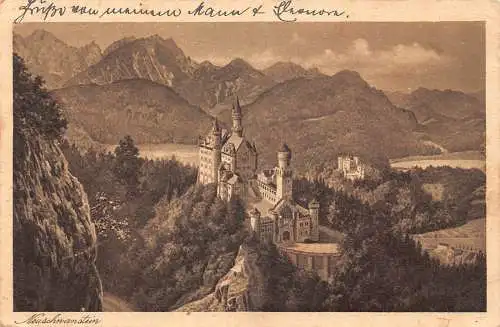 L210 Deutschland Schloss Neuschwanstein Vintage Postkarte