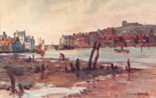 L231 England Whitby Lower Harbour Frank Rousse Gemälde Vintage Postkarte