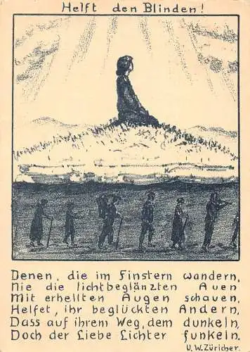 L396 Schweiz 1928 Hilfe für Blinde Postkarte