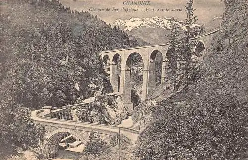 A826 Frankreich Chamonix Chemin de Fer Electique Pont Sainte Marie Brücke Postkarte