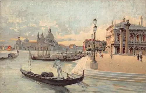 A016 Italien Venezia Venedig Piazzetta S Marco Colla Chiesa Maria Gemälde Postkarte
