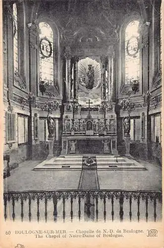 L118 Frankreich Boulogne Sur Mer Kapelle Notre Dame von Boulogne Vintage Postkarte