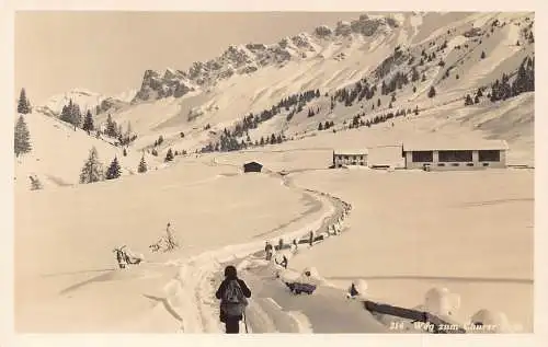 L100 Schweiz Weg zum Churer Joch Traveler Mountain Vintage Postkarte