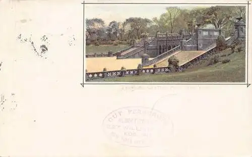 A193 US 1899 New York City Terrassen Central Park Passepartout Vintage Postkarte