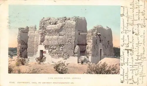 A194 USA 1904 Casa Grande Ruins Arizona Vintage Postkarte