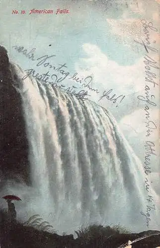 A194 US New York 1907 Niagarafälle American Falls Vintage Postkarte