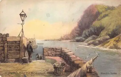 L374 England Old Pier Head Hillsborough Ilfracombe Worth's Serie Postkarte