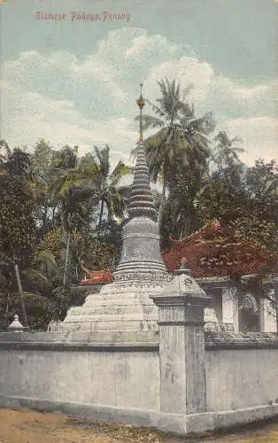 L253 Malaysia Penang Siamesische Pagode Postkarte