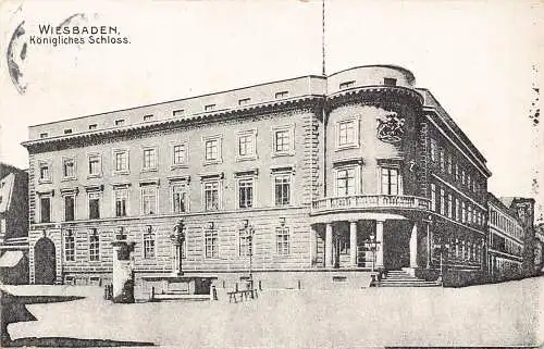 Deutschland Wiesbaden 1906 Königliches Schloss Schloss Vintage Postkarte