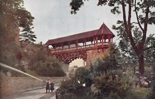Deutschland Wiesbaden Heidenmauer Römer Tor Vintage Postkarte