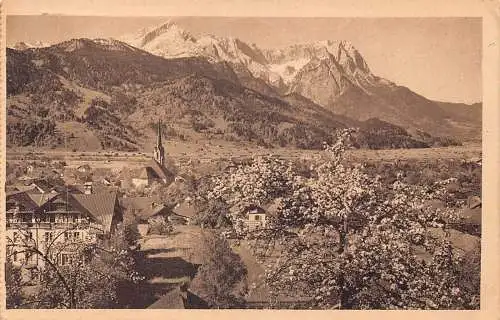 Deutschland 1925 Partenkirchen Alpspitze Zugspitze Waxenstein Vintage Postkarte