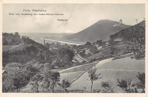 Deutschland Porta Westfalica Jacobsberg Kaiser Wilhelm Denkmal Vintage Postkarte