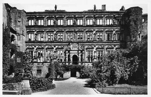 Deutschland Heidelberg Schloss Der Otto Heinrichsbau RPPC Vintage Postkarte