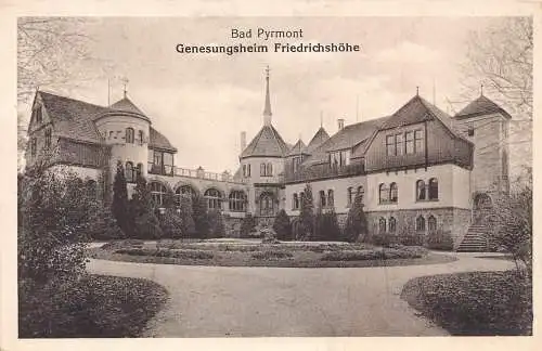 Deutschland Bad Pyrmont Genesungsheim Friedrichhöhe Vintage Postkarte