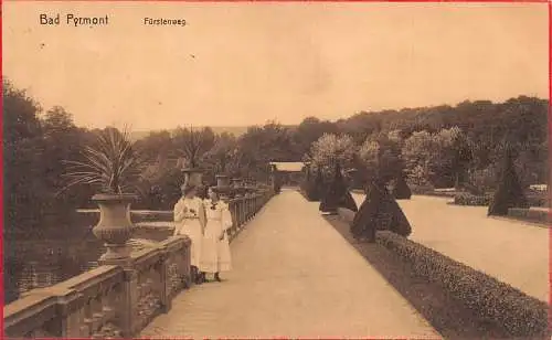 Deutschland Bad Pyrmont 1910 Fürstenweg Vintage Postkarte