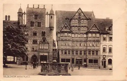 Deutschland Hildesheimer Marktplatz Vintage Postkarte