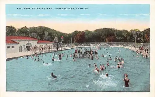 A988 US City Park Swimming Pool New Orleans Louisiana Postkarte