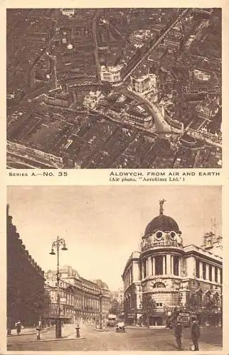 A022 England London Aldwych from Air to Earth Vintage Postkarte