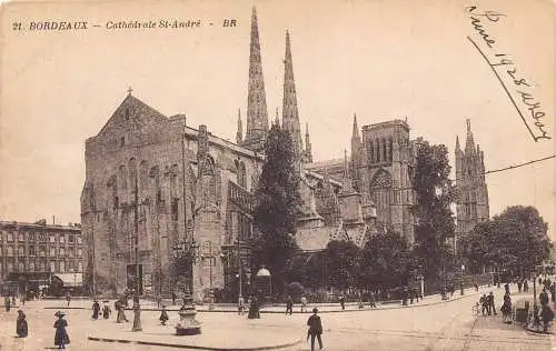 A821 Frankreich Bordeaux Kathedrale St Andre Vintage Postkarte