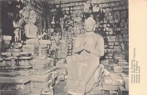 L282 Indonesien Niederländisch Ostindien Mendoet Tempel Statuen Postkarte