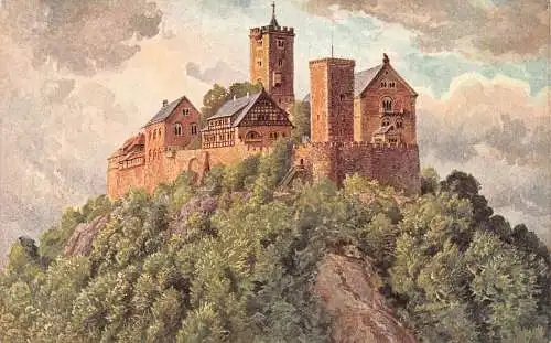 A020 Deutschland Wartburg von SW Zitadelle Gemälde Vintage Postkarte