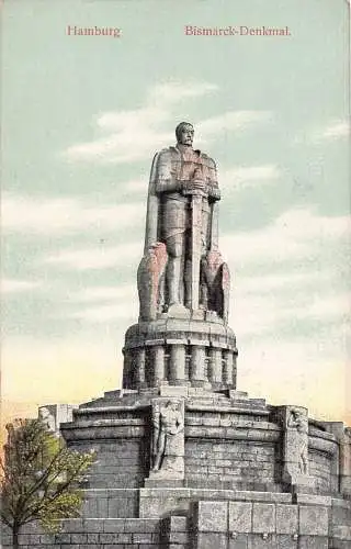 A025 Deutschland Hamburg Bismarck Denkmal Vintage Postkarte