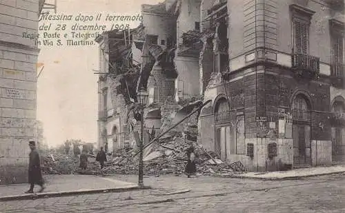 A016 Italien Messina Erdbebenkatastrophe 1908 Regie Poste e Telegrafi Postkarte