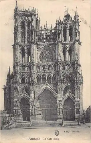 L118 Frankreich Amiens Kathedrale Gotik Vintage Postkarte