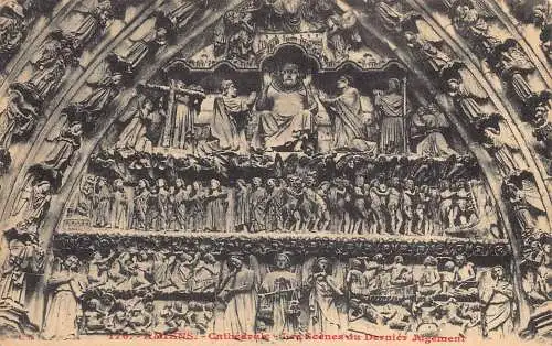 A827 Frankreich Amiens Kathedrale Szenen Skulptur Vintage Postkarte