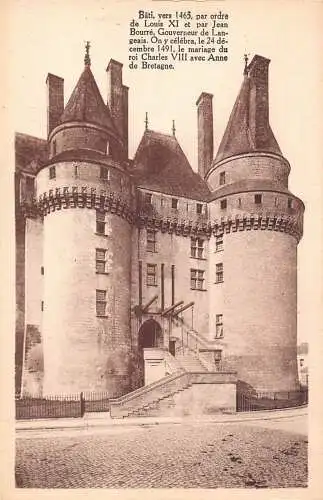 L118 Frankreich Langeais Eingangstor zur Schlossbrücke Levis Vintage Postkarte