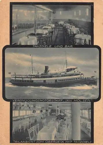 L115 Deutschland Schiff Motorschiff "Jan Molsen" Innen- und Außenansichten Postkarte