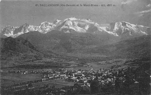 L047 Frankreich Sallanches et le Mont Blanc Berge Vintage Postkarte