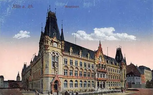 L046 Deutschland Köln am Rhein Hauptpostamt Vintage Postkarte