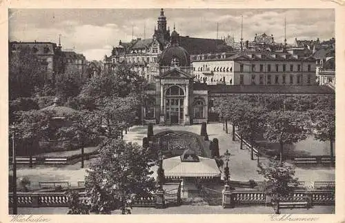 L122 Deutschland Wiesbaden Kochbrunnen Kurbad Vintage Postkarte