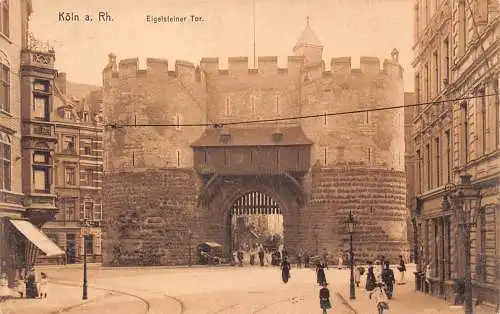 L120 Deutschland Köln am Rhein Eigelsteiner Tor Tor Turm Vintage Postkarte
