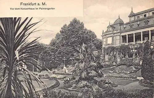 L119 Deutschland Frankfurt am Main vor Konzerthaus im Palmgarten Vintage Postkarte