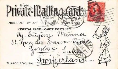 A193 US 1902 Black American Village Carriage Private Mailing Card Postkarte